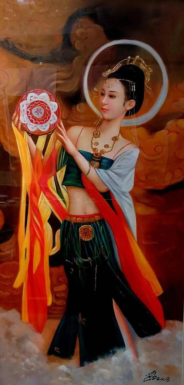 油画经典刘用华《国风雅韵•飞天系列》民族文化宫展览部分赏析