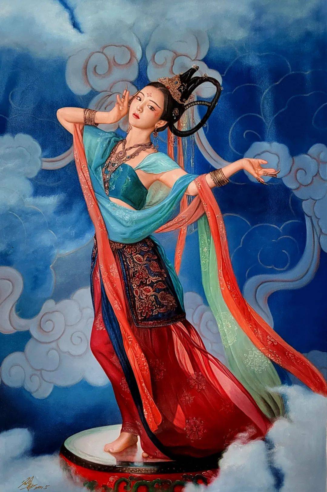 油画经典刘用华《国风雅韵•飞天系列》民族文化宫展览部分赏析